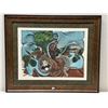Image 1 : Puentes Artwork by Artist Fernando Casas 1991 Numbered 89/100, 35" x 28" Framed