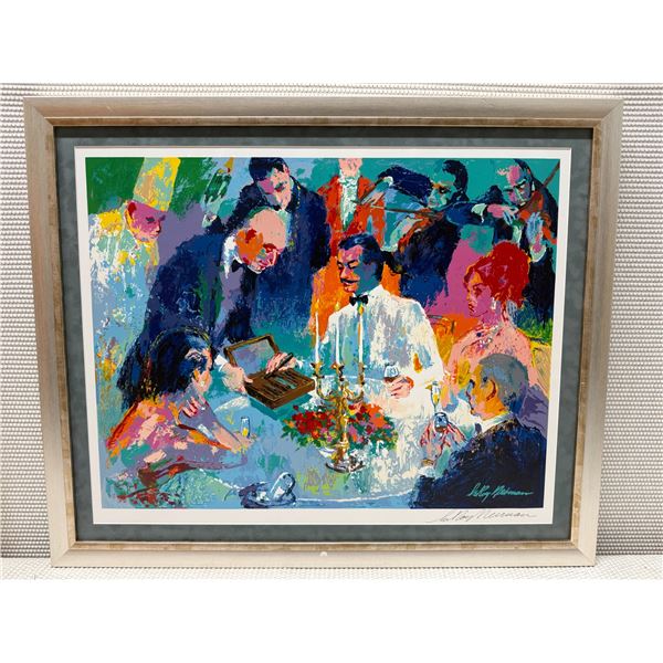 Wine, Women & Cigars Serigraph by Artist LeRoy Neiman 32" x 26.5" Framed
