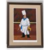Image 1 : Chef Louis Serigraph by Artist Guy Buffet 2000, Numbered 363/595 w/ COA 21" x 27" Framed