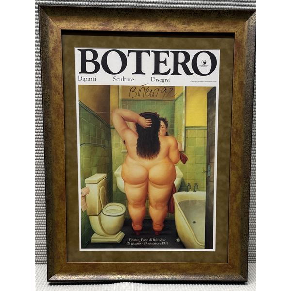 The Bath Art Print by Artist Fernando Botero 19" x 25" Framed