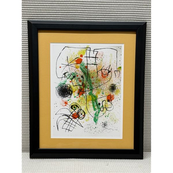 Deux Oiseaux Fabuleux a Altomiro Lithograph by Artist Joan Miro w/ COA 17.5" x 21" Framed