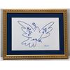 Image 1 : Colombe de la Paix Lithograph Litho de Picasso 1959 w/ COA 19" x 14" Framed