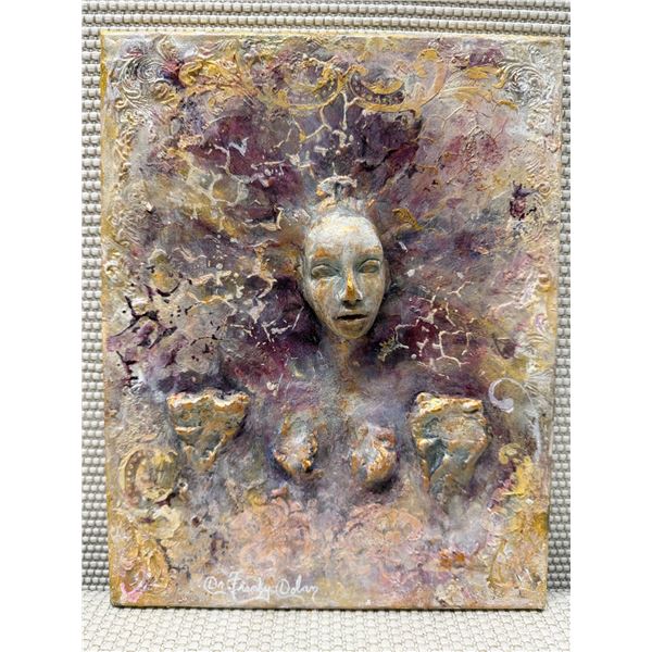 Vina 3D Mixed Media Artwork by Artist Dr. Franky Dolan 11" x 14" Unframed