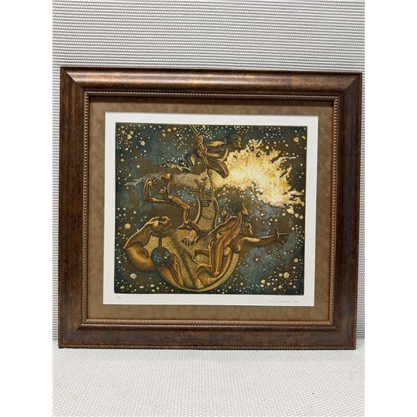 Ship of Fools Artwork by Artist Fernando Casas 1990, Numbered 3/60, 30" x 28.5" Framed