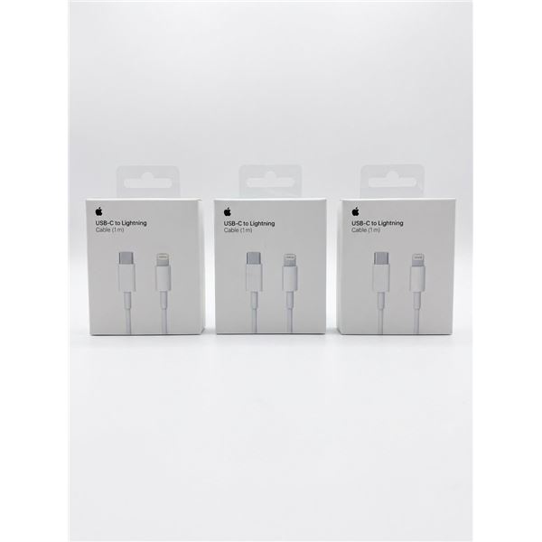 3 Apple USB-C to Lightning Cables, 1 Metre Length, New in Box