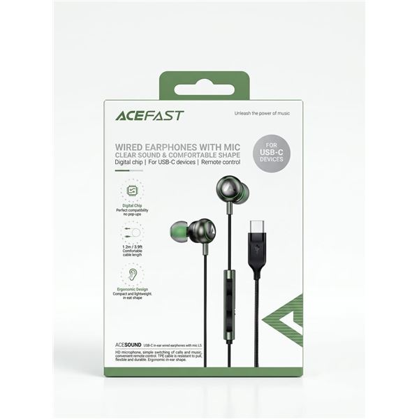 Best Brand, ACEFAST Wired USB-C Earphones With Mic, Best Brand, Remote Control, Model L5
