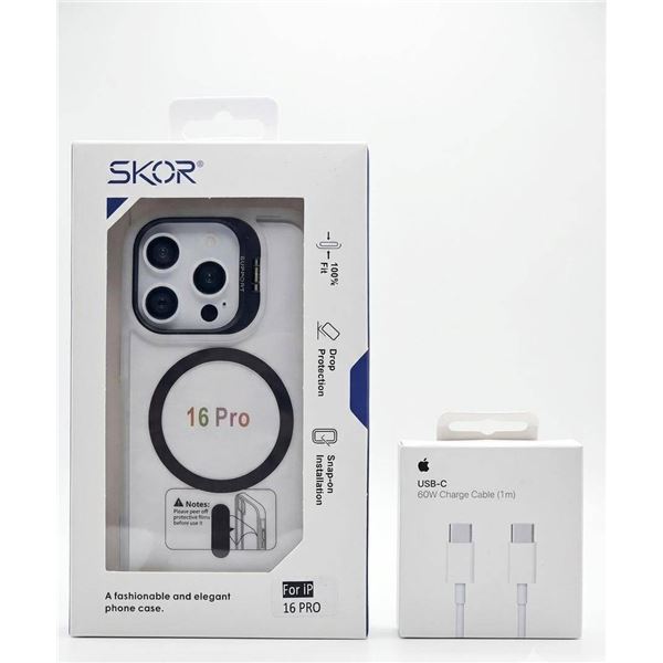 SKOR 16 Pro Case with MagSafe and Apple 60W USB-C Charge Cable (1m)