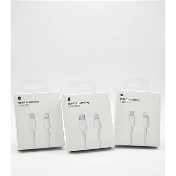 3 Apple USB-C to Lightning Cables 1m Sealed Retail Packaging