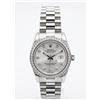 Image 4 : Rolex Oyster Perpetual Datejust Replica Watch, Diamond Hour Markers, Silver Dial