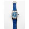Image 1 : Hublot Style Blue Dial Stainless Steel Replica Quartz Watch with Blue Crocodile Strap