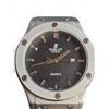Image 2 : Hublot Geneve Replica Quartz Watch with Black Dial, Date Display, and Rubber Strap