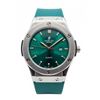 Image 1 : Hublot Genève Replica Quartz Watch with Green Dial and Rubber Strap