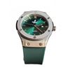 Image 3 : Hublot Genève Replica Quartz Watch with Green Dial and Rubber Strap