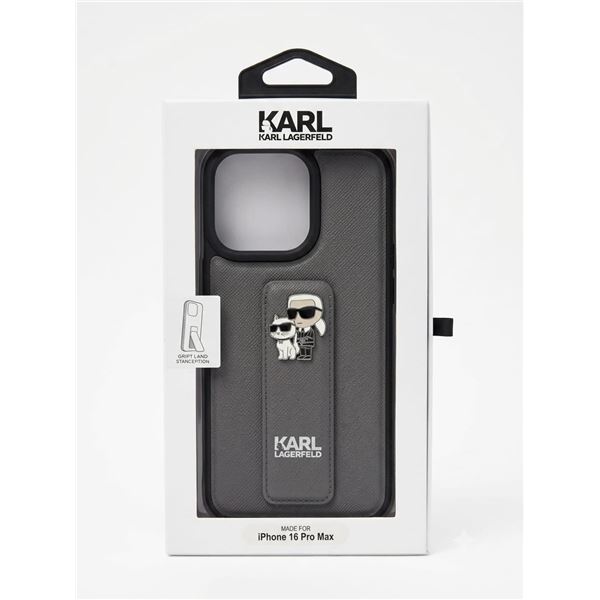 Karl Lagerfeld iPhone 16 Pro Max Case with 3D Karl and Cat Design