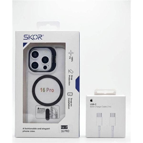 SKOR 16 Pro Case with MagSafe and Apple 60W USB-C Charge Cable (1m)