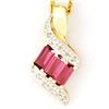 Image 1 : 1.02Ct Pink Tourmaline & 12 Diamond 9K Gold Pendant (JEW-9039X)