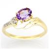 Image 1 : 0.94Ct Natural Amethyst & Diamond 9K Gold Ring (JEW-9019X)