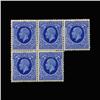 Image 1 : 1934 Scarce British 2.5p George Stamp Block 5 Pieces Hi Grade MINT (STM-0156)