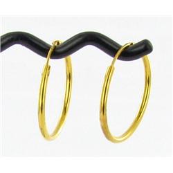 1.5Gram New 23k Gold 3/4" Hoop EarLadies Rings (JEW-1486)