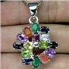 Image 2 : 71ct Deluxe Real Top Fancy Multigem Sterling Pendant   (JEW-1856)