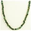 Image 1 : 93ct Green Zambian Emereld Bead Neckalce 16" (JEW-1816)