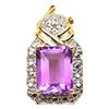 Image 1 : 10.80ct Purple Amethyst Octagon Sterling Pendant (JEW-1863)