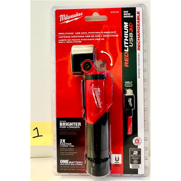 FACTORY SEALED Brand New milwaukee flashlight redlitium usb 3.0