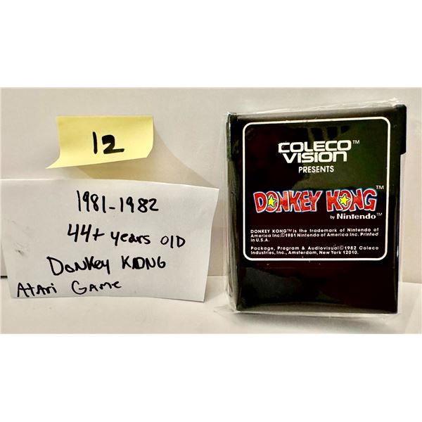 The item in the image is a ColecoVision cartridge for Donkey Kong published in 1982 ,