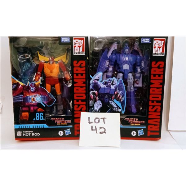 Transformers Studio Series 86 Voyager Class Hot Rod (86-04) & Scourge (86-05) – 100% Comple