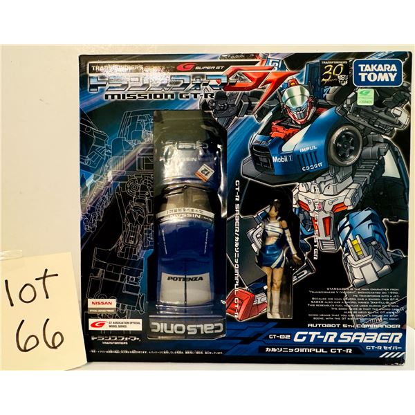 FACTORY SEALED Takara Tomy Transformers Mission GT-02 GT-R Saber Calsonic Nissan Figure New