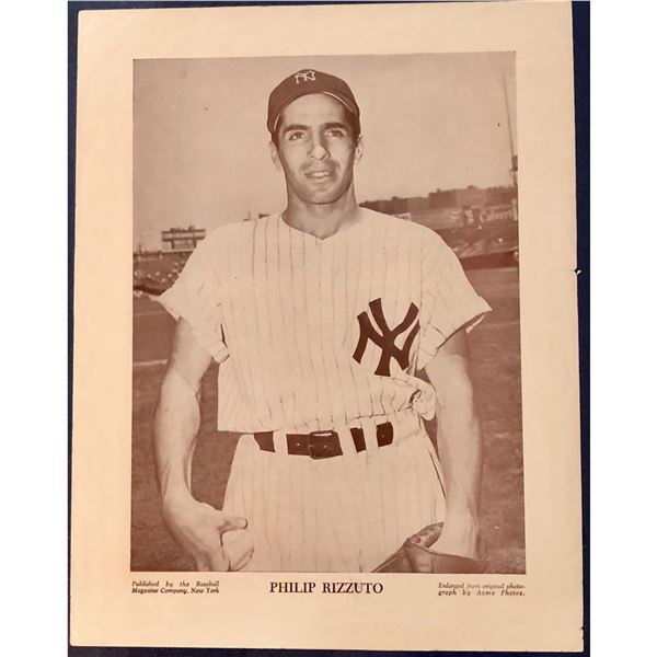 1950's BASEBALL MAGAZINE POSTER - PHIL RIZZUTO (HOF)