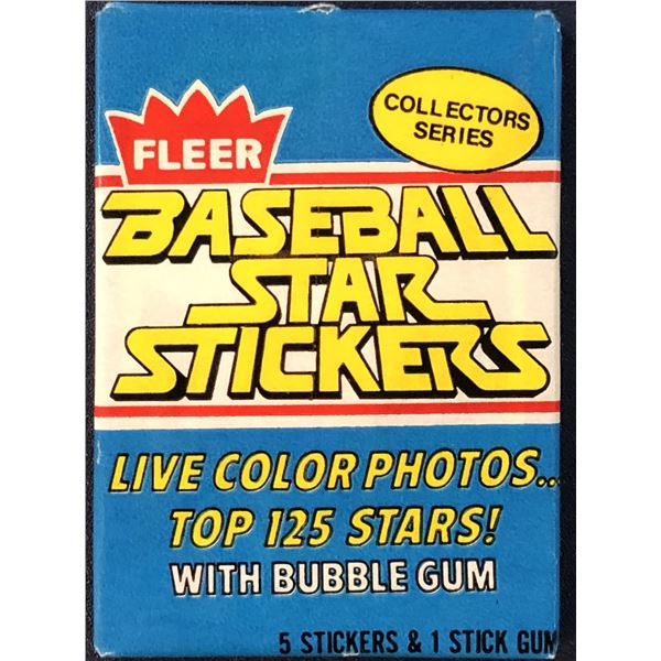 1981 FLEER BASEBALL STAR STICKERS WAX PACK