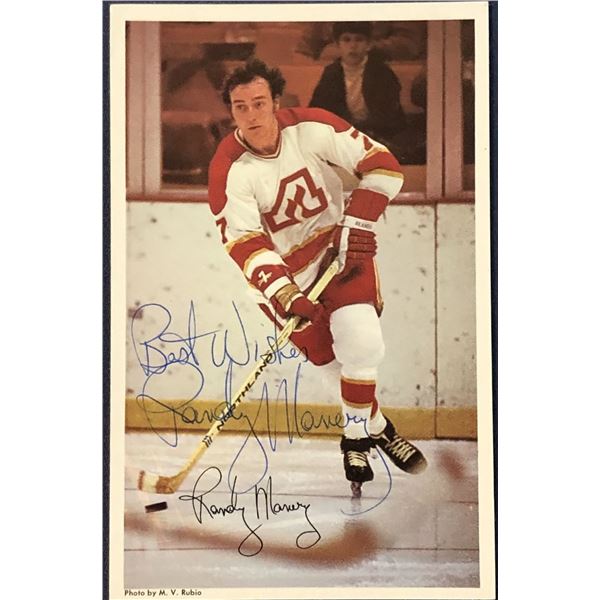 NHL ATLANTA FLAMES 3.5"x5.5" POSTCARD - RANDY MANERY - SIGNED