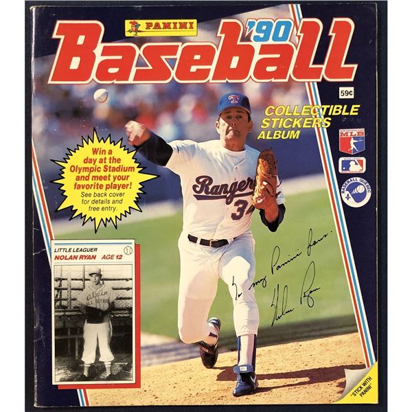 1990 PANINI BASEBALL STICKER ALBUM - NOLAN RYAN (HOF) COVER