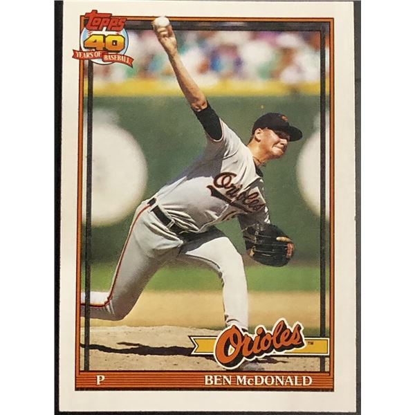 1991 TOPPS BEN McDONALD ROOKIE CARD