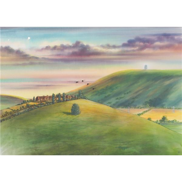 A "Watership Down" Original Large Format Opening Title Production Cel and Background.