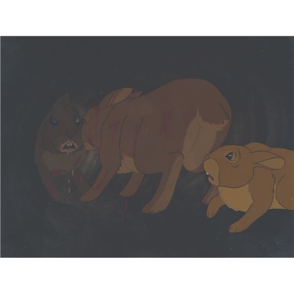 "Watership Down" Original Production Cels and Matching Background.