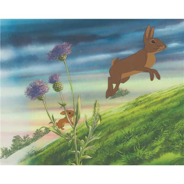 "Watership Down" Production Cels and Production Background.