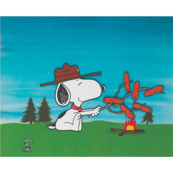A Snoopy Production Cel & Drawing with Lee Mendelson Signature.
