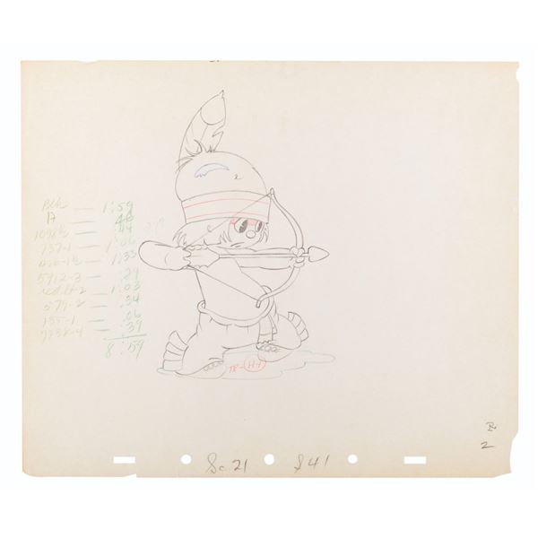 A "Little Hiawatha" Original Production Drawing.