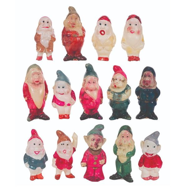 Two Sets of "Snow White and the Seven Dwarfs" Celluloid Figurines.