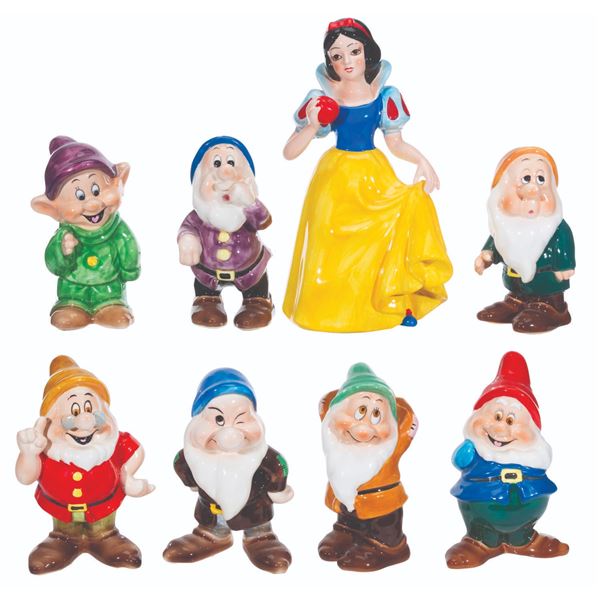 A Set of Large "Snow White and the Seven Dwarfs" Figurines.