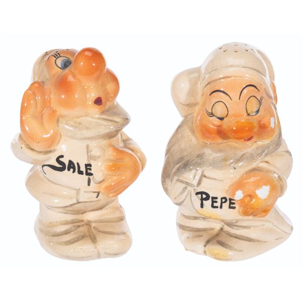 A Pair of Zaccagnini "Snow White" Sneezy and Sleepy Salt & Pepper Shakers.