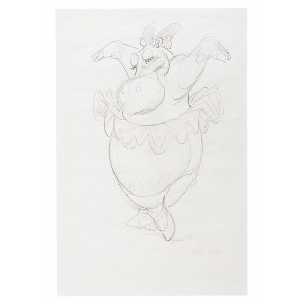 A "Fantasia" Hyacinth Hippo Drawing by Preston Blair.