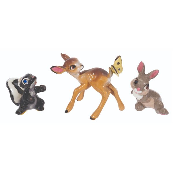 A Collection of "Bambi" Figurines by Hagen-Renaker.