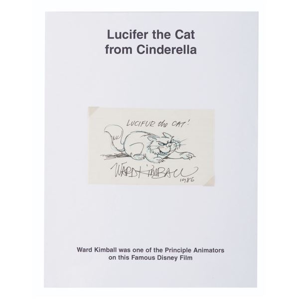 A Lucifer the Cat Drawing By Ward Kimball.
