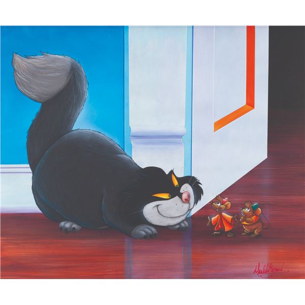 A "Cinderella" Lucifer, Jaq, and Gus Original Painting.