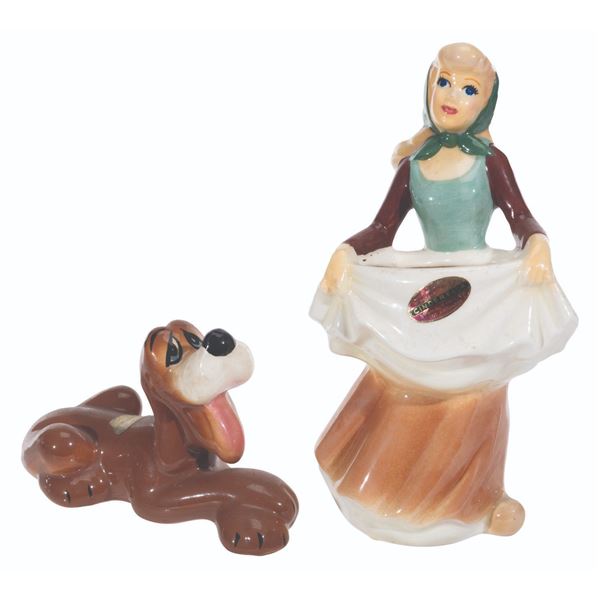 A Pair of Cinderella and Bruno Figurines by Evan K. Shaw.
