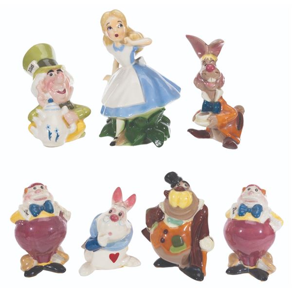 A Set of "Alice in Wonderland" Ceramic Figurines by Evan K. Shaw.