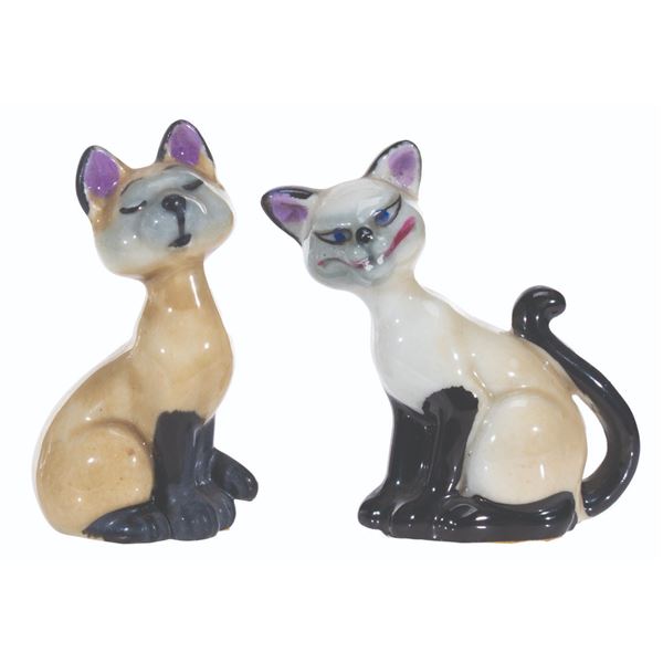 A Pair of "Lady and the Tramp" Si and Am Figurines.